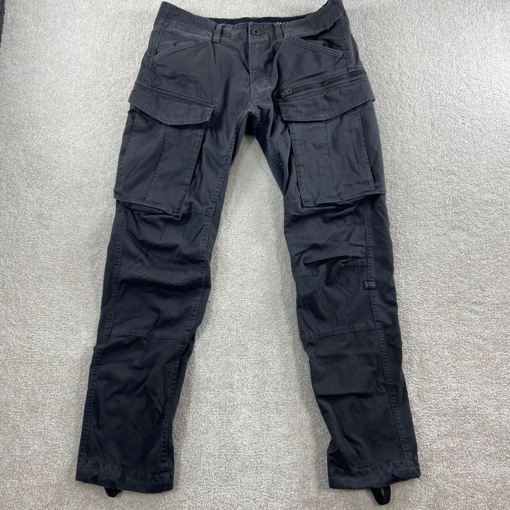 G-Star Raw Rovic Zip 3D Tapered Cargo Pants Mens 32x32 (Meas 34x30) Black